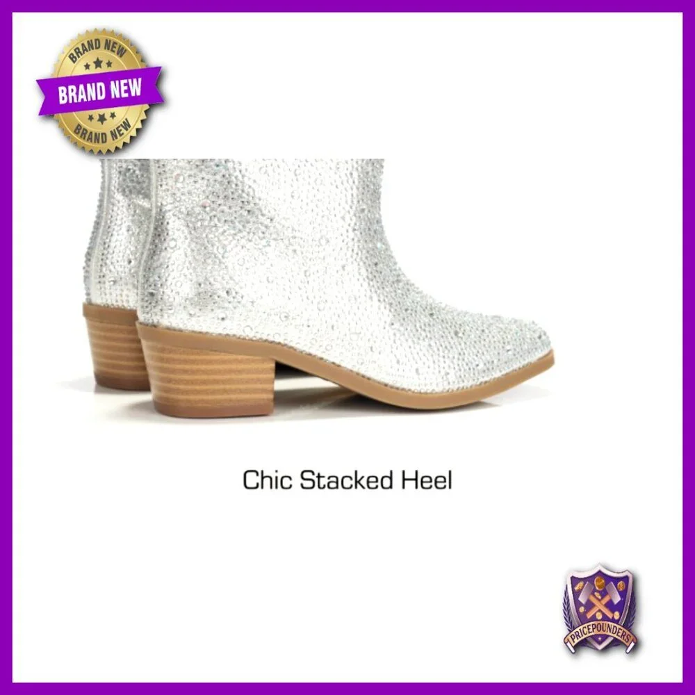 Girls Cowgirl Boots Rhinestone Ankle Low Heel Dress Booties Western Style